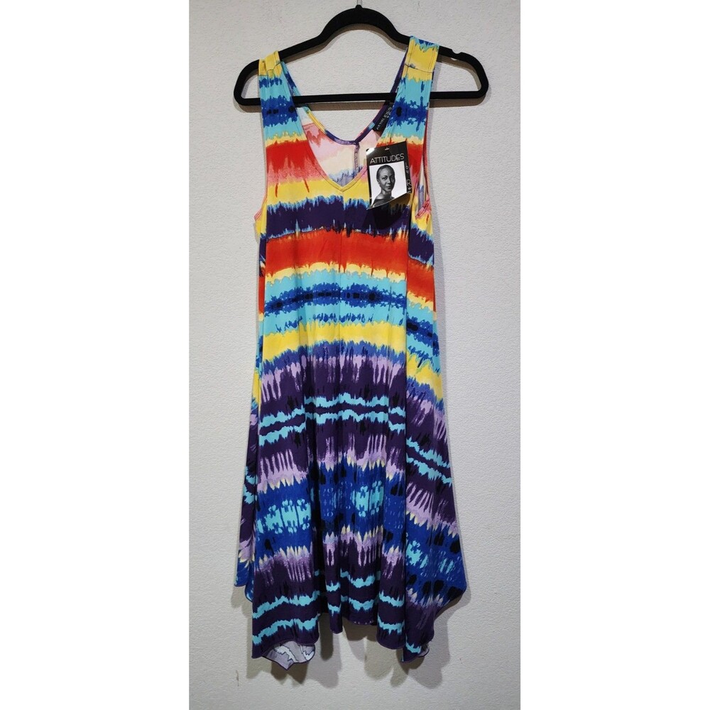 Attitudes by Renee Women's Textured Knit Tie Dye Midi Dress Desert Size S